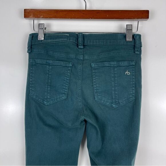 Rag & Bone Dark Green Skinny Jeans Stretch Women's Size 24 - Picture 5 of 8